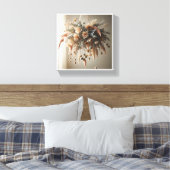 Luxe Boho Hangend Boeket - Ethische Gedroogde Bloe Canvas Afdruk (Insitu (Slaapkamer))