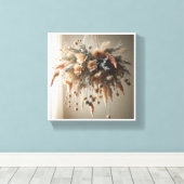 Luxe Boho Hangend Boeket - Ethische Gedroogde Bloe Canvas Afdruk (Insitu (Houten vloer))