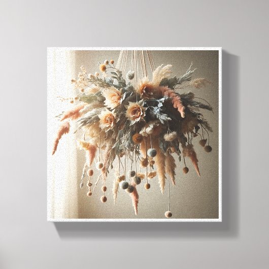 Luxe Boho Hangend Boeket - Ethische Gedroogde Bloe Canvas Afdruk (Voorkant)