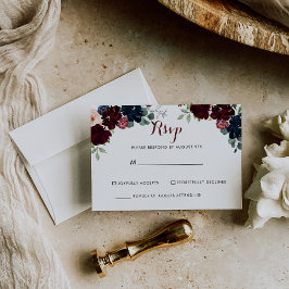 Luxe Boho Kleurrijk Bloemmotief RSVP Kaartje