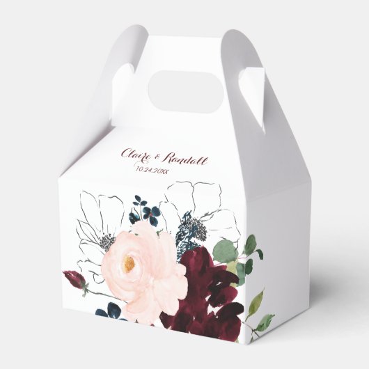 Luxe Boho Kleurrijke Bloemige Bruiloft Bedankdoosjes (Voorkant Zijde)