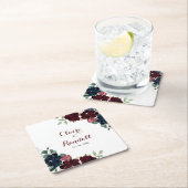 Luxe Boho Kleurrijke Bloemige Bruiloft Kartonnen Onderzetters (Insitu)