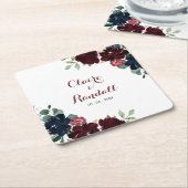 Luxe Boho Kleurrijke Bloemige Bruiloft Kartonnen Onderzetters (Schuin)