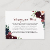 Luxe Boho Kleurrijke Bloemige Honeymoon Wens   Informatiekaartje (Voorkant)