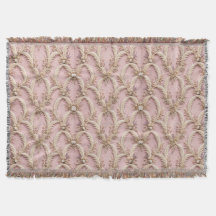 Luxe Boho Roze Pampasgras Worpdeken - Stof