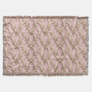 Luxe Boho Roze Pampasgras Worpdeken - Stof Deken