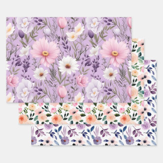 Luxe Boho Waterverf Bloemengeschenk Inpakpapier Vel