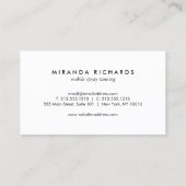 Luxe Bold Black and White Palm Leaves Spray Tan Visitekaartje (Achterkant)