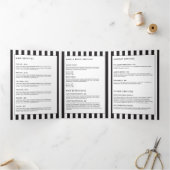 Luxe Bold Black and White Stripes Brochure Drieluik Kaart (Binnen)