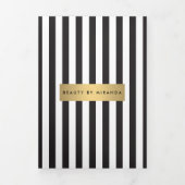 Luxe Bold Black and White Stripes Brochure Drieluik Kaart (Cover)