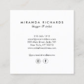 Luxe Bold Black and White Stripes met Gold Bar Vierkante Visitekaartje (Achterkant)