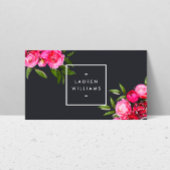Luxe Bold Waterverf Rozen op Grijs Visitekaartje
