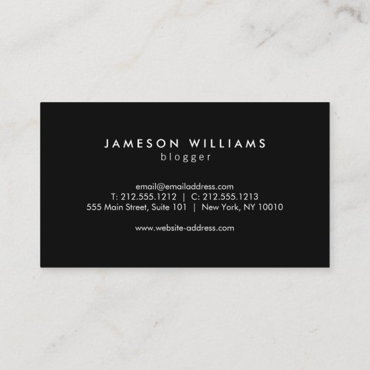 Luxe Bold Zwart en Grijs Strepen met Gouden Bar Visitekaartje (Achterkant)