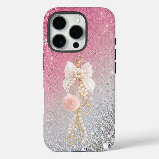 Luxe Boog Parel iPhone 16 Pro Hoesje Esthetisch (Achterkant)