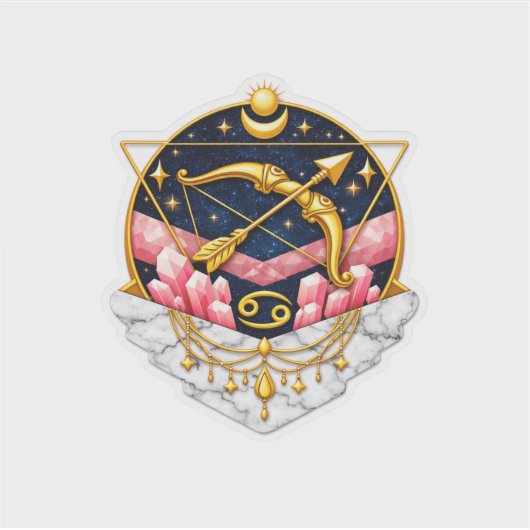 Luxe Boogschutter Goud Boogschutter Geometrische S Sticker (Voorkant)