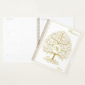 Luxe boom van het Monogram Gold White Modern Planner (Display)