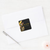 Luxe boombruiloft sparen de datum vierkante sticker (Envelop)