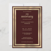 Luxe bordeaux goud 50ste bruiloft Jubileum Kaart (Voorkant)