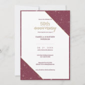 Luxe bordeaux goud 50ste bruiloft Jubileum Kaart (Voorkant)
