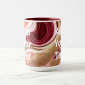 Luxe bordeaux gouden wervelingen aangepaste tekst  mok (Midden)