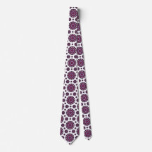 Luxe bordeauxrode en paarse mandala patroon stropd