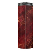 Luxe bordeauxrood en gouden marmeren monogram thermosbeker (Achterkant)