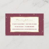 Luxe bordeauxsprankeling goud glitter confetti klantenkaartje (Achterkant)