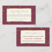 Luxe bordeauxsprankeling goud glitter confetti klantenkaartje (Voorkant / Achterkant)