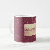 Luxe bordeauxsprankeling goud glitter confetti koffiemok (Voorkant links)