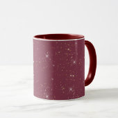 Luxe bordeauxsprankeling goud glitter confetti mok (Voorkant rechts)