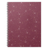 Luxe bordeauxsprankeling goud glitter confetti notitieboek (Voorkant)
