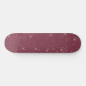 Luxe bordeauxsprankeling goud glitter confetti persoonlijk skateboard (Horizontaal)