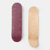 Luxe bordeauxsprankeling goud glitter confetti persoonlijk skateboard (Voorkant)