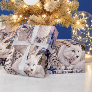 Luxe Bos Bevroren Periwinkle Kerstverpakking Cadeaupapier