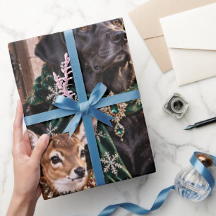Luxe bos bos groene kerst verpakkings papier