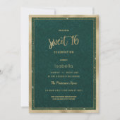 Luxe bos groen goud bloemenkant Sweet 16 Kaart (Voorkant)