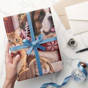 Luxe bos rood kerstcadeaupapier cadeaupapier