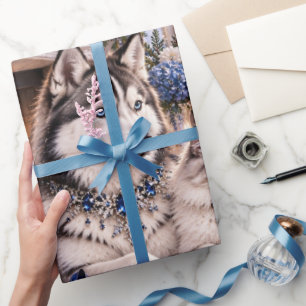 Luxe boslandschap middernachtblauw kerstverpakking cadeaupapier