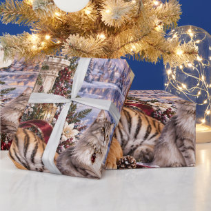 Luxe bosroze mauve kerstverpakkings papier