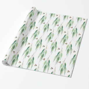 LUXE BOTANICAL EUCALYPTUS WHITE WRAPPING PAPER CADEAUPAPIER
