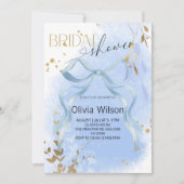 Luxe Botanisch Blauw Vrijgezellenfeest Party Kaart (Voorkant)