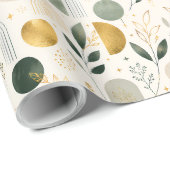 Luxe botanisch gouden geometrisch inpakpapier (Rol Hoek)