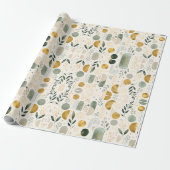 Luxe botanisch gouden geometrisch inpakpapier (Uitgerold)