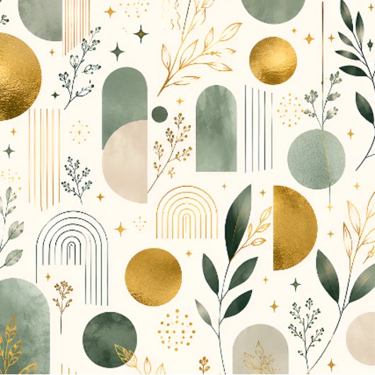 Luxe botanisch gouden geometrisch inpakpapier