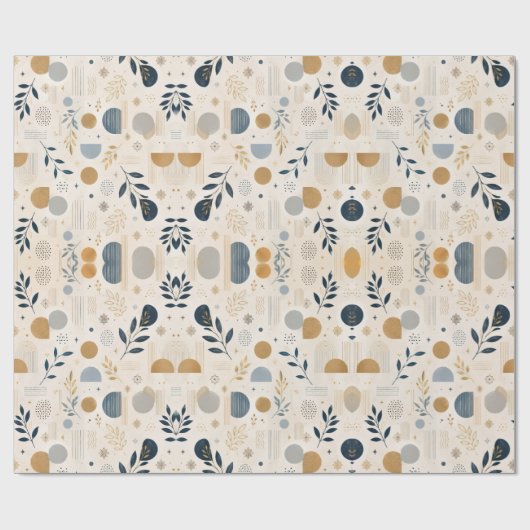 Luxe botanisch gouden geometrisch inpakpapier | E (Vlak)