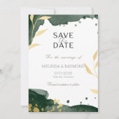 Luxe Botanisch Groen Save the Date Wedding Kaart (Voorkant)