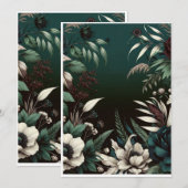 Luxe botanische achtergrond voor trouwuitnodiging kaart (Voorkant / Achterkant)