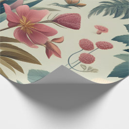 Luxe botanische bloemen inpakpapier