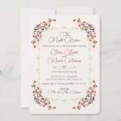 Luxe Botanische Bloemen Paisley Repetitie Diner Kaart (Voorkant)