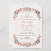 Luxe Botanische Bloemen Paisley Repetitie Diner Kaart (Voorkant)